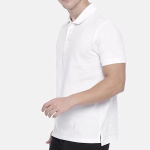 Camiseta de polo de hombre personalizada de alta calidad Patrón sólido de lona cómodo y transpirable con su propio logotipo - Product Image 4