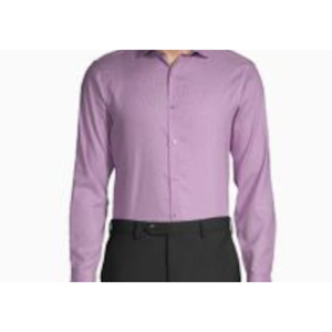 Camicia da Uomo Calvin Klein Slim-Fit Tinta Unita Rosso Bacca XL (17.5/36-37) in Tessuto Popeline Antipiega Stile Casual Fornitura ODM - Product Image 2