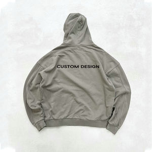 Sweat-shirts à capuche personnalisés pour hommes, vêtements en gros, haute qualité, 350 g/m², poids lourd, marque OEM, sweat-shirts à capuche personnalisés avec poche boutonnée - Product Image 3