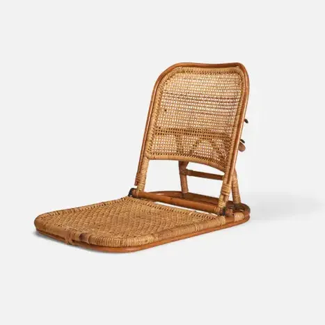 Requintado Design Ecofriendly Natural Wicker Handy Fold Up Rattan Cadeira para Praia para Camping