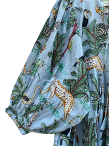 เสื้อทูนิคผ้าฝ้ายทำมือลายเสือ ลายพิมพ์น่ารัก เป็นมิตรกับสิ่งแวดล้อม เหมาะสำหรับใส่ไปปิกนิกในฤดูร้อน - Product Image 3