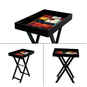 Bandeja lacada interior moderna para restaurante de boda al por mayor con soporte plegable bandeja lacada patrón OEM para servir y decorar - Product Image 2