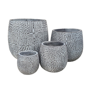 Pot en béton de haute qualité en forme d'œuf à motifs modernes par Art-home Ceramic pour la décoration de la maison, du jardin, de l'hôtel et du bureau VN - Product Image 1