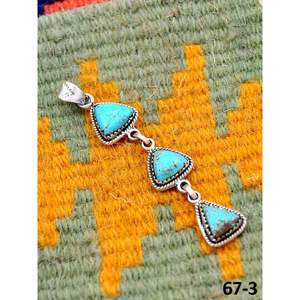 Artisanat du Sud-Ouest # 8 pendentifs sertis de pierres turquoise et argent sterling - Product Image 3