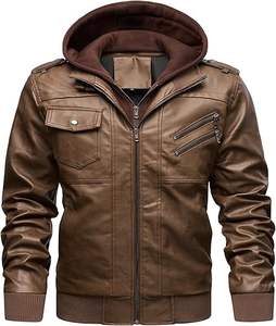Veste de moto en cuir d'hiver pour homme GLOBAL EDGE, respirante, manches longues, logo personnalisable, position avant, couleurs personnalisées - Product Image 1