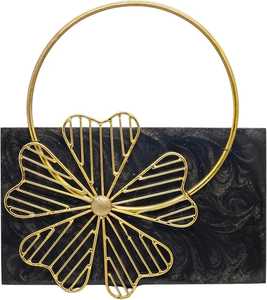 Custom <b>Metal</b> Frame Envelope Clutch Bag for Women <b>Beaded</b> Resin Evening Wedding Ladies' Zipper Closure Clutch Pearl Button - Product Image 1