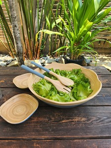 Bol en bambou forme de fleur vaisselle naturelle attrayante présentation de repas décoration produits vietnamiens en gros écologiques - Product Image 2