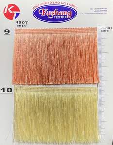 Wholesale KUSHANG TEXTILE 45mm Customizable Size Gold Brush Tassel <b>Fringe</b> 100% Polyester for Pillow Covers & <b>Curtains</b> - Product Image 3