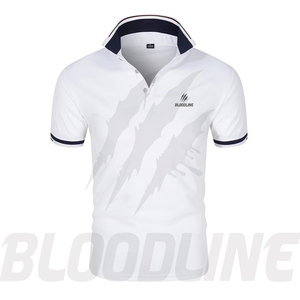 Camisa Blanca de Manga Corta para Hombre Bloodline, Logotipo Frontal Impreso Digitalmente, Corte Regular Formal, Algodón Oxford Transpirable de 220g - Product Image 1