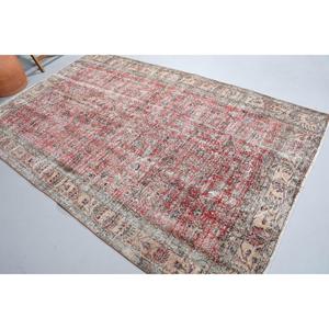 พรมขนาด 5.4x8.6 ฟุต, พรมตุรกีโบราณ, พรมสีแดงไล่เฉด - Product Image 1
