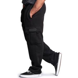 Pantalon de survêtement épais décontracté pour hommes personnalisé par OEM Pantalon de survêtement léger en coton et polyester taille moyenne Baggy Jogging léger droit à jambe large - Product Image 2