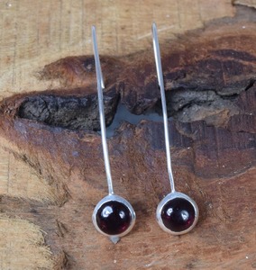 925 Solid <b>Sterling</b> <b>Silver</b> Girls Fashion Jewelry Stone <b>Earrings</b> <b>Dangle</b> <b>Silver</b> <b>Earrings</b> Garnet Gemstone <b>Earrings</b> for Women Jewelry - Product Image 4