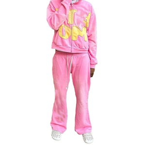 ชุดวอร์มสองชิ้นแบบวินเทจของผู้ชายชุดวอร์มผ้าฟลีซระบายอากาศได้ดีปักโลโก้ไซส์ใหญ่พิเศษสำหรับฤดูหนาว - Product Image 3