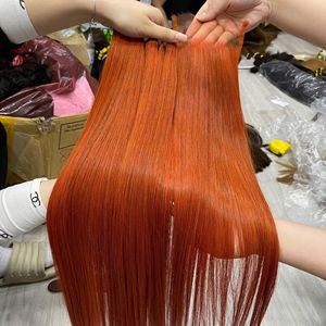 Listo enviar Thanh an H21 Super doble dibujado 8-32 pulgadas hueso naranja recto vietnamita Remy cabello grado virgen materia prima 100g - Product Image 4