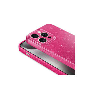 Coque de protection pour appareil photo Netzy Luxury Glitter en silicone pour iPhone 15 Pro Max, orange, finition électrolytique, matériau PC, élégante, style INS - Product Image 3