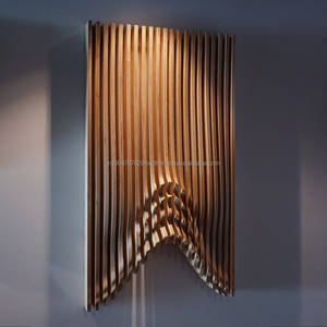 Sculpture murale 3D unique en bois rond de style Art déco moderne, art paramétrique, cadeau d'anniversaire, fait à la main, facile à accrocher, accent pour la maison - Product Image 1