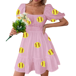 Qualité supérieure OEM sur mesure robes d'été à la mode de baseball à paillettes pour femmes nouveauté tenue décontractée de jour de jeu - Product Image 5