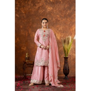 Traje de fiesta Salwar para adultos Heavy Chinon Secuencia Bordado Vestido DE TRABAJO Prepárate para brillar Ropa India pakistaní - Product Image 1