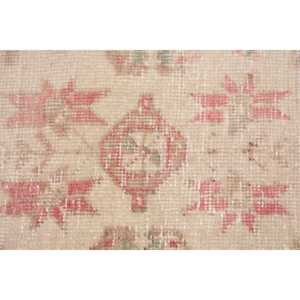 พรมวินเทจขนาดเล็ก 1.3x2.7 ฟุต พรมตุรกีขอบสีน้ำตาล - Product Image 5