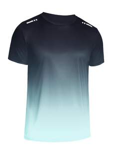 Camiseta Deportiva de Manga Corta con Cuello Redondo para Hombre, Corte Regular, Color Sólido, Tela de Lona de Spandex/Poliéster, Secado Rápido, Transpirable, Diseño Personalizable - Product Image 2
