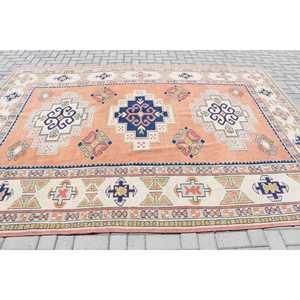 Tapis turc vintage 7,3x10,4 pi (223x318 cm), tapis en laine à bordure orange - Product Image 3