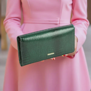 กระเป๋าคลัทช์หนังแท้แฟชั่นสำหรับผู้หญิงกระเป๋าคลัทช์ยาวซิปคู่ดีไซน์ใหม่ล่าสุด - Product Image 2