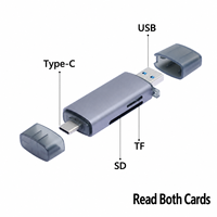 Lecteur de carte SD TF USB C Type A en alliage d'aluminium, adaptateur de mémoire Plug and Play pour ordinateur portable, tablette, téléphone, transfert d'images