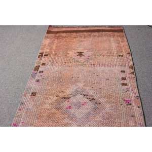 Vintage 25x12ft tapis turc rose marron grande surface laine Jacquard armure Latex support pour adolescents rectangulaire couloir motif Tabriz - Product Image 3