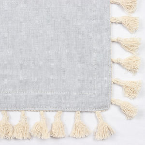 Indian Whole Sale Supplier of Home Textile Products of Table <b>Cloth</b> Grey Chambrey Pattern 150 X 220 cm 190 Gsm 100% Cotton - Product Image 2