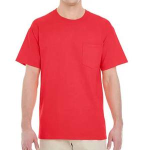 เสื้อยืดผู้ชายขายส่งขายดี สีแดง แบบเรียบ ทรงโอเวอร์ไซส์ ใส่สบายสำหรับฤดูร้อน ผ้าฝ้าย 100% แขนสั้น สไตล์ลำลอง เสื้อยืดเปล่าผู้ชาย 2023 - Product Image 1