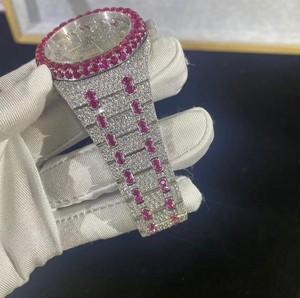 นาฬิกาข้อมือผู้หญิงสุดหรู สไตล์ฮิปฮอป วัสดุสแตนเลส คุณภาพสูง กลไกจักรกล Miyota หน้าปัดอนาล็อก ประดับเพชรและคริสตัล ขนาด 42 มม. - Product Image 4