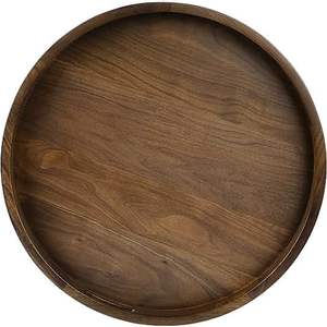 Plateau de service rond en bois vintage |   Finition de qualité supérieure faite à la main |   Vente en gros directe d'usine - Product Image 2