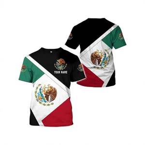 Camiseta de Poliéster de Manga Corta con Estampado Digital 3D de la Serie Águila Mexicana para Adultos, para Estrellas y Aficionados del Fútbol - Product Image 5