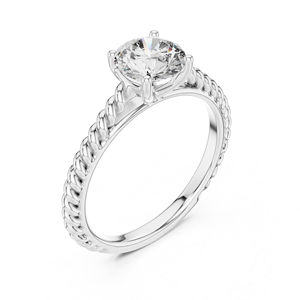 Bague solitaire en or jaune 14 carats pour femme avec diamant rond de laboratoire |   Bague en diamant pour usage quotidien |   Diamant de culture - Product Image 4