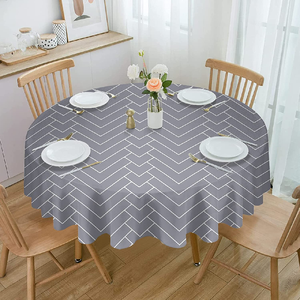 Nappe de table à double face en coton biologique 100% imprimé personnalisé de couleur unie couverture de protection de table de reliure de bord de certificat GOTS - Product Image 5