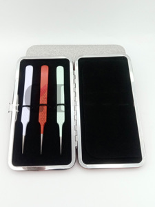 Nouveau Style différent couleur poudre revêtement Pro droite Extension de cils pince à épiler diamant poignée en acier inoxydable Instrument de beauté - Product Image 2