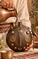 Reproduction égyptienne d'une gourde antique – Gourde décorative vintage en métal, fabriquée à la main, avec un design égyptien ornemental