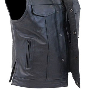 Gilet en cuir véritable vintage classique: une durabilité de base de mode classique élégance élégante intemporelle mode mat brillant - Product Image 1