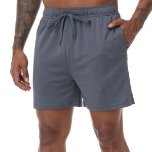 2025 Popular transpirable deporte secado rápido cintura elástica poliéster gimnasio entrenamiento bolsillo personalizado cordón ligero pantalones cortos para hombres - Product Image 5