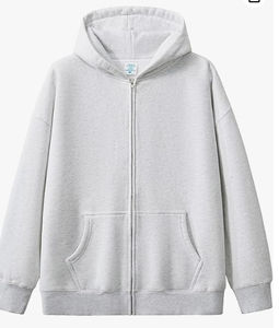 Sudaderas con capucha informales con cremallera y lavado ácido de algodón pesado con estampado de otoño e invierno Unisex Vintage más vendidas para hombres y mujeres - Product Image 4