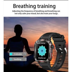 Montre connectée Sower 44-49 mm avec écran tactile IPS, tracker d'activité unisexe, étanche IP68, montre de sport avec moniteur de fréquence cardiaque et d'altitude - Product Image 4