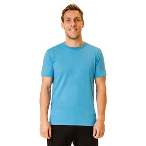 T-shirt en coton athlétique à manches courtes de style streetwear pour homme, col rond décontracté, t-shirt en coton uni pour homme - Product Image 1