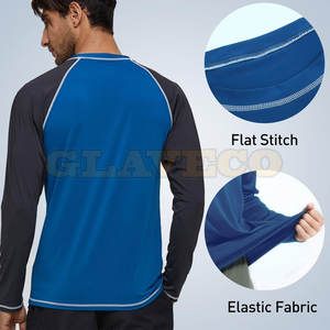 เสื้อรัดกล้ามเนื้อผู้ชายสีพื้น ดีไซน์ใหม่ ขายส่งราคาถูก คุณภาพสูง ป้องกันแสงแดด UPF50+ เป็นมิตรกับสิ่งแวดล้อม แห้งเร็ว ระบายอากาศได้ดี - Product Image 3