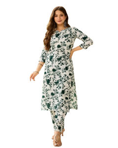 Kurti, Pantalón y Dupatta de Seda Roma de Primera Calidad con Bordado de Espejo, Fabricante y Proveedor Mayorista - Product Image 1