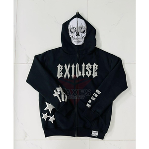 Sudaderas con Capucha Personalizadas para Hombre, de Alta Demanda, con Cierre, Talla Grande, 100% Algodón, Felpa, Casual, Transpirable, con Logotipo Personalizado y Diseño de Impresión Puff - Product Image 1