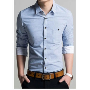 Custom Striped Cotton Oxford Casual Shirt Custom Embroidery Long Sleeve Turn Down Collar Formal Dress Shirt Men's - Product Image 5