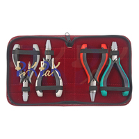 Kit de alicates de mordazas de nailon de 4 piezas con mango Ergo, tamaño de cadena de 120mm, alicates planos, redondos/de punta plana, Kit de alicates para hacer joyas