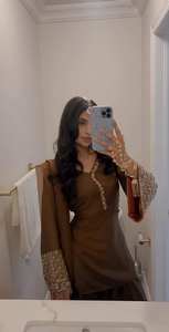 Satén Natural de Seda Salwar Kameez Dupatta Set Totalmente Cosido Reversible Listo para Usar para Fiestas Diwali Bodas - Product Image 3