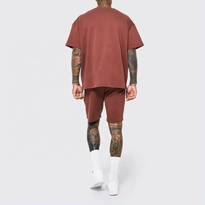 Conjuntos de ropa de moda para hombre, gran oferta 2024, conjunto corto deportivo informal de dos piezas para hombre, conjunto corto liso con logotipo personalizado - Product Image 3