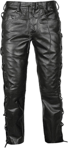 กางเกงผู้ชายป้องกันการยับกางเกงหนังสำหรับผู้ชายกางเกงหนังย้อมสีล้วนมีกระเป๋าห้ากระเป๋าที่แวววาวมีสไตล์ขายส่ง - Product Image 2